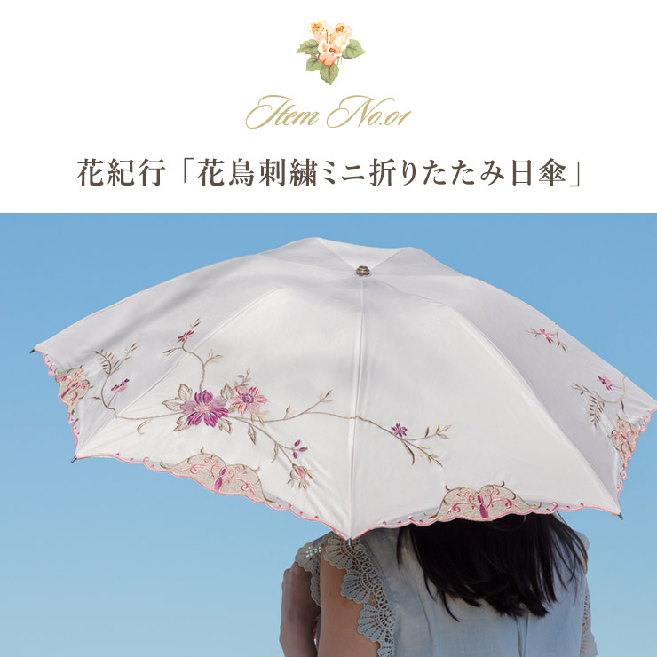 花紀行 ミニ折りたたみ日傘＆イニシャル手元セット