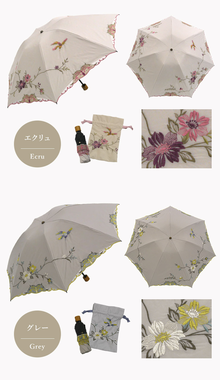 花紀行 ミニ折りたたみ日傘＆イニシャル手元セット