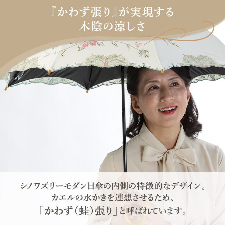 女優日傘シリーズ「優雅刺繍 ショート長日傘」