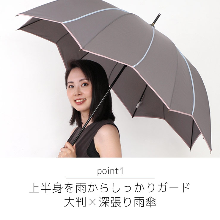 強い雨にも負けない、大判×深張り雨傘